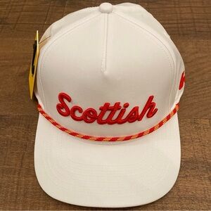 Scottish Trucker SnapBack Hat White and Red Men's Cap NEW w/ Tags